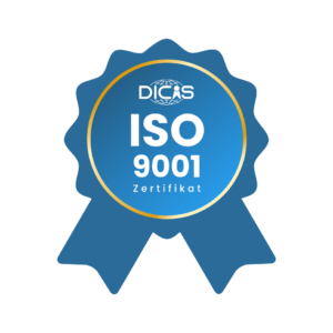 ISO 9001 Zertifikat Siegel für Qualitätsmanagement – geprüfte Prozesse und normkonforme Unternehmensstruktur